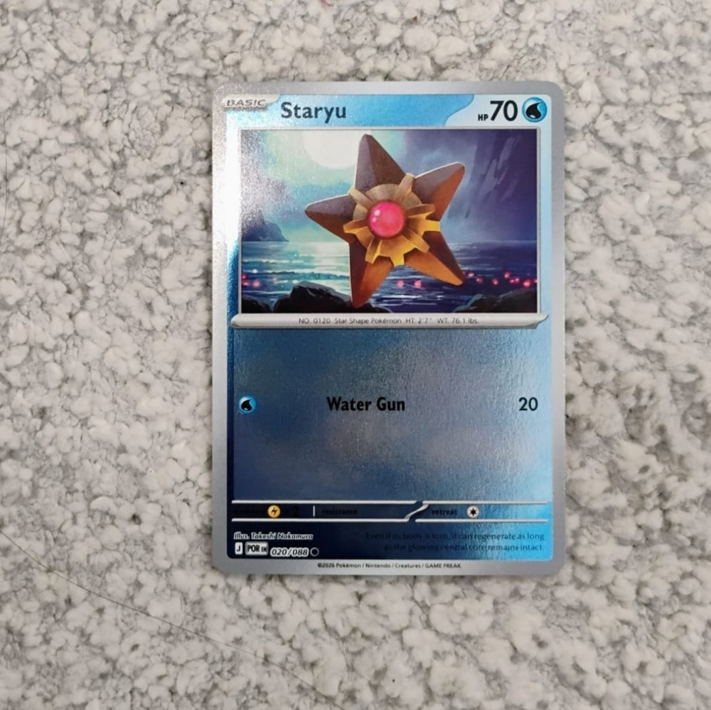 POKEMON TCG Card Staryu Reverse Holo Perfect Order 020/088 PZ